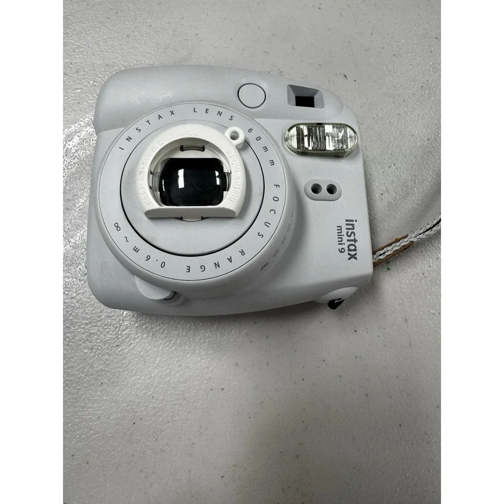 FUJIFILM Instax Mini 9 Gray Instant Film Camera With Selfie Lens EUC Tested
